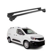 Dachträger Grundträger für Peugeot Partner mk3 2018-26 TÜV Aluminium Schwarz 2x