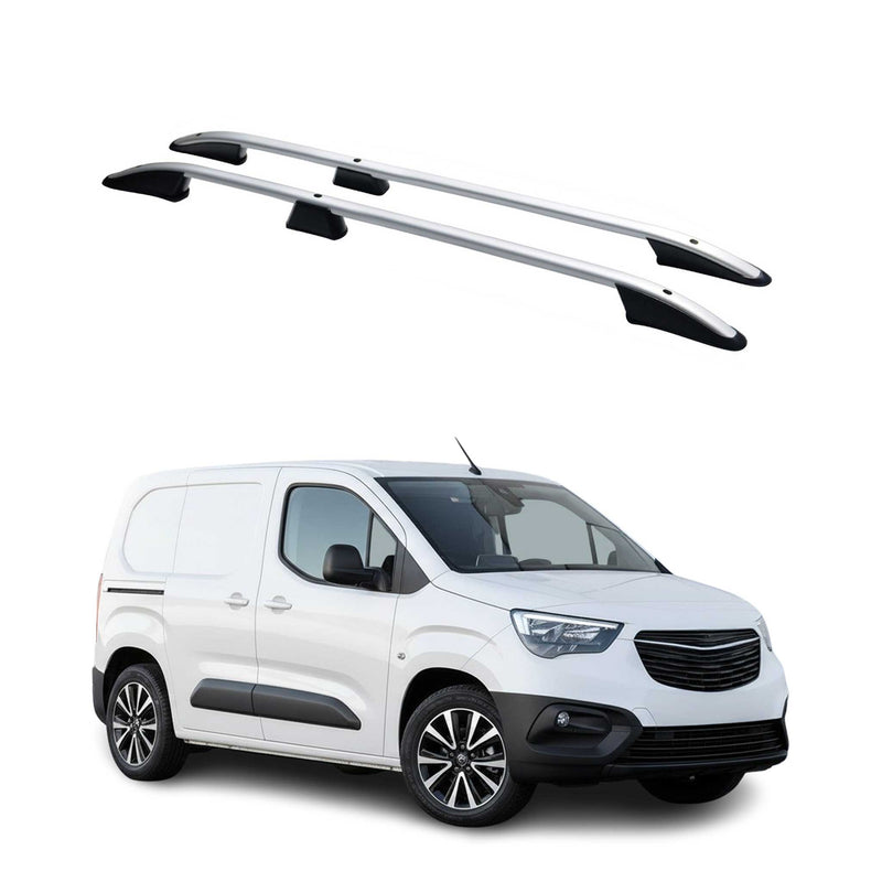 Dachreling Dachgepäckträger für Opel Combo E 2019-2024 Kurzer Alu Silber 2x