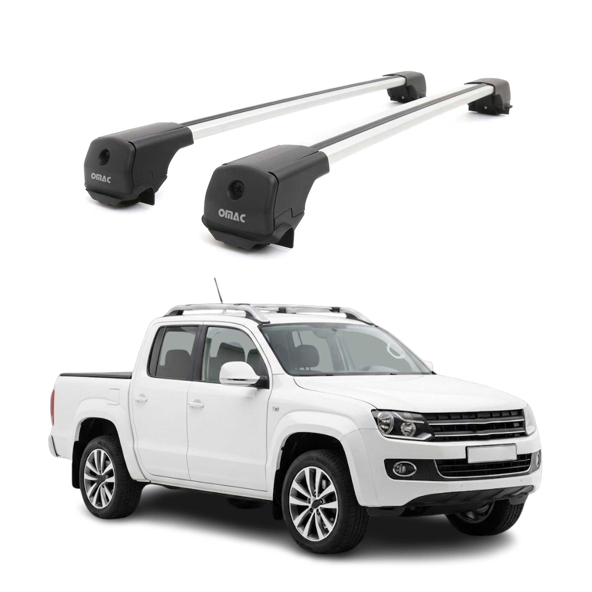 Dachträger Grundträger für VW Amarok I 2010-2020 Aluminium 75kg Grau 2tlg