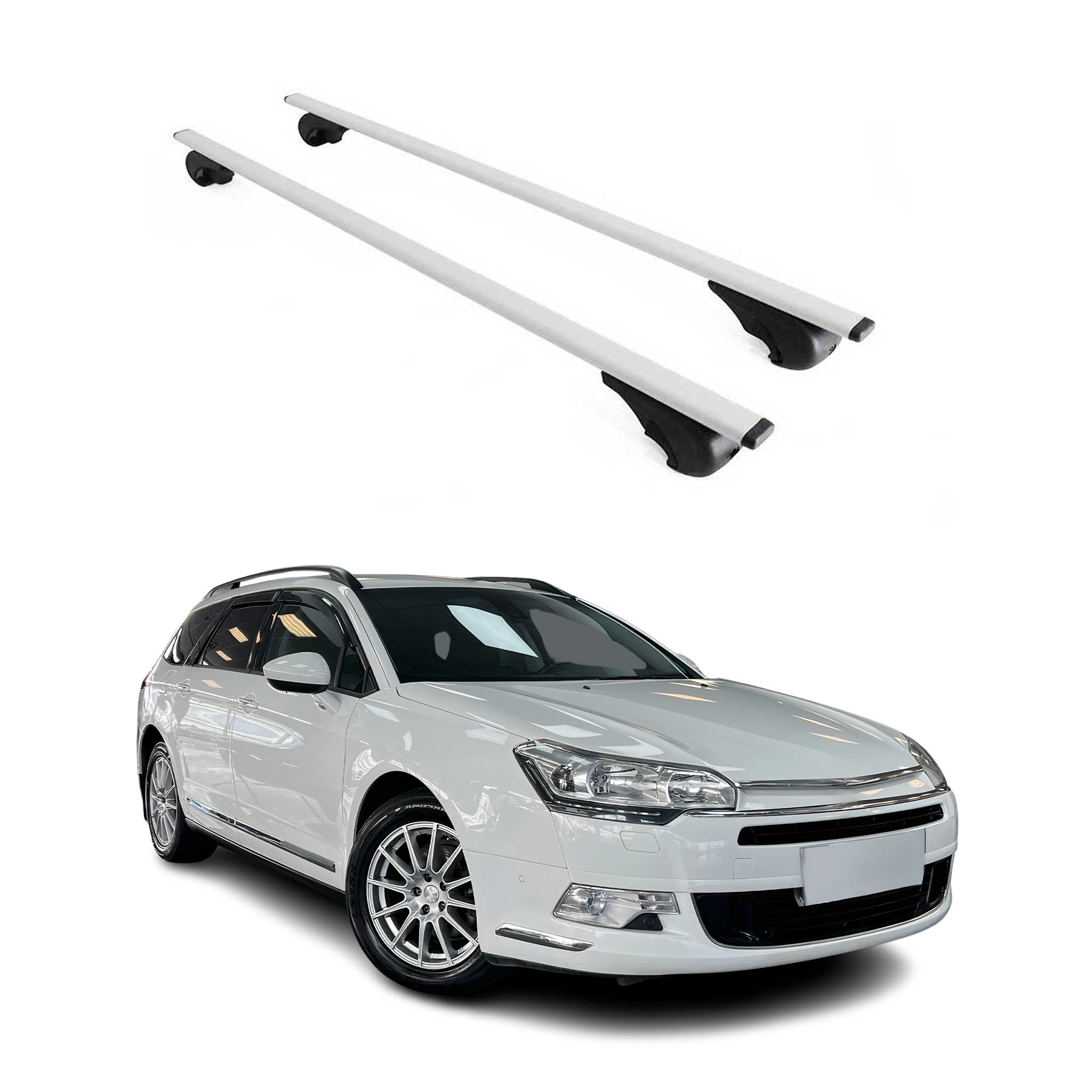 Dachträger Grundtäger für Citroen C5 Kombi 2001-2008 75kg Metall Silber 2 tlg