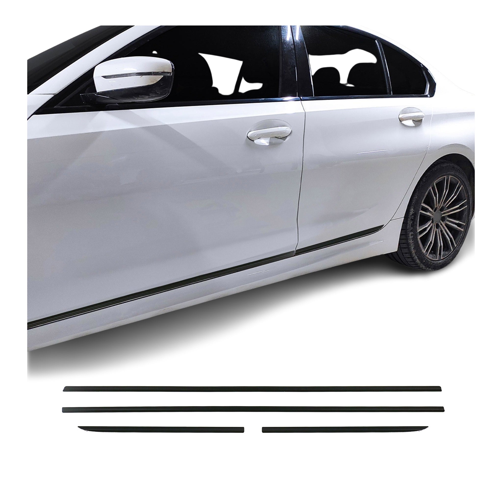 Seitentürleiste Türschutzleiste für Renault Megane 2016-2022 Alu Schwarz 4x