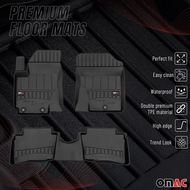 OMAC Gummi Fußmatten für Hyundai i20 2008-2014 Premium TPE Automatten Schwarz 3x
