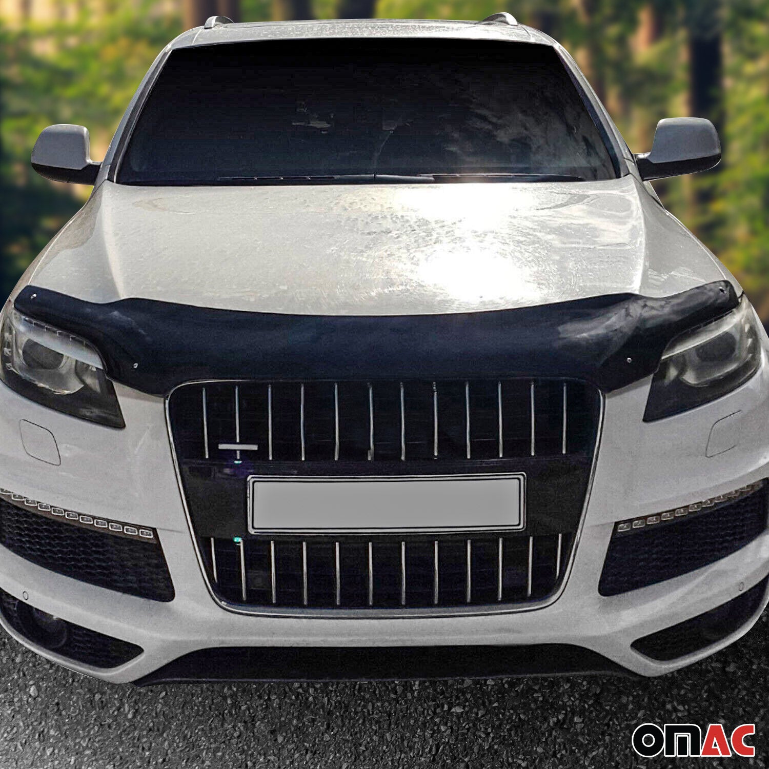 Motorhaube Deflektor Insekten Steinschlagschutz für Audi Q7 4LB 2006-2015 Dunkel