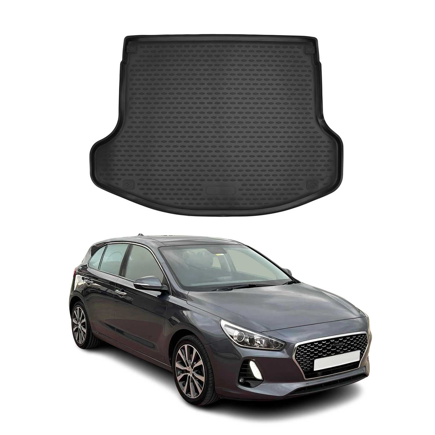 Kofferraummatte Kofferraumwanne für Hyundai i30 Fastback 2017-2026 Gummi TPE