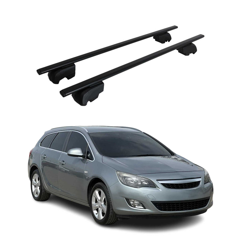 Dachträger Grundtäger für Opel Astra J Kombi 2010-2015 75kg Metall Schwarz 2 tlg