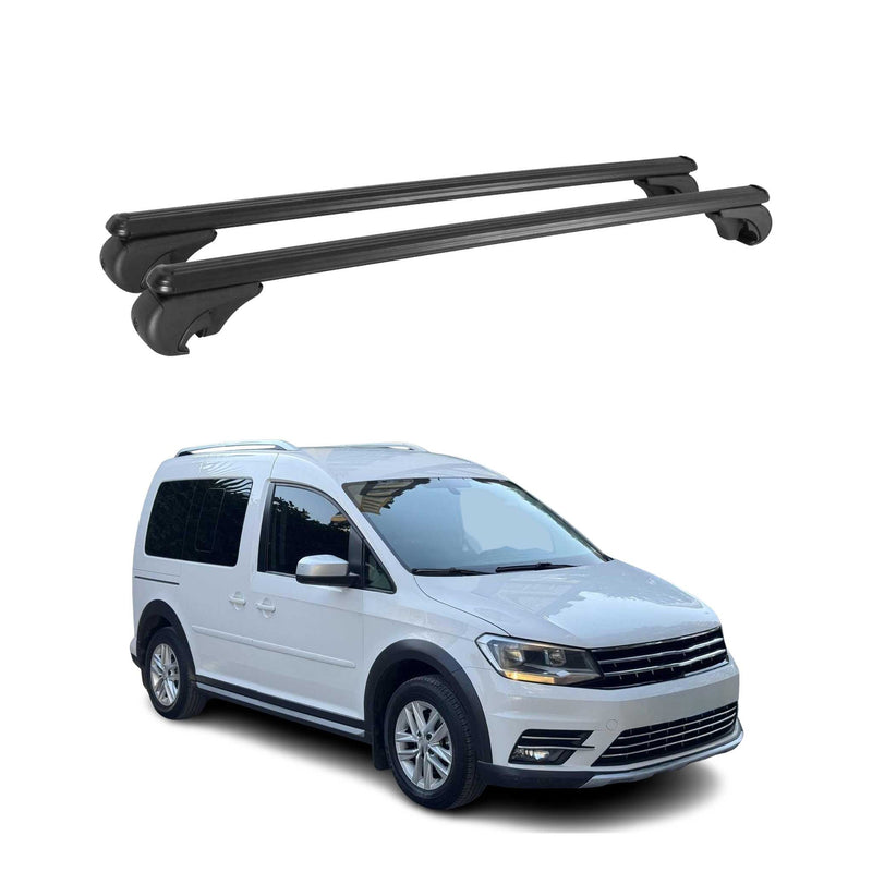 Dachträger für VW Caddy 2015-2025 Gepäckträger Grundträger Aluminium Schwarz 2x