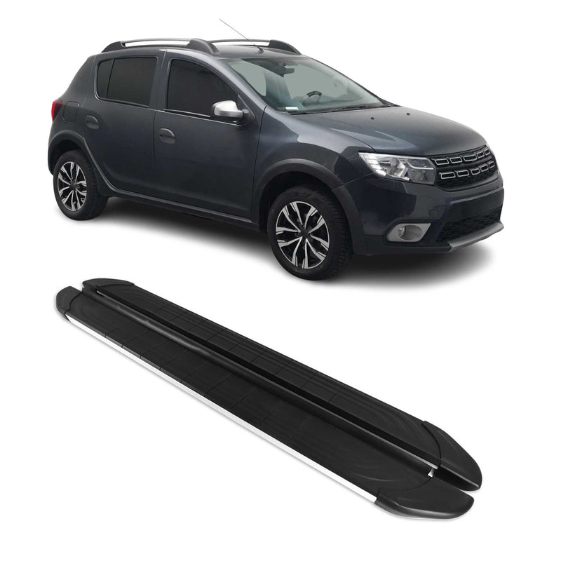 Trittbretter Seitenschweller für Dacia Sandero Stepway 2007-2012 Schwarz