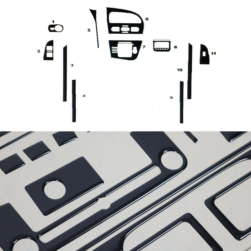 Innenraum Dekor Cockpit für Seat Leon 2005-2012 Piano Schwarz Optik 11tlg