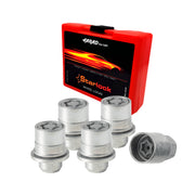 Radschloss Satz für Mitsubishi Lancer Evolution bis 2008 Silber 4 tlg M12X1.5
