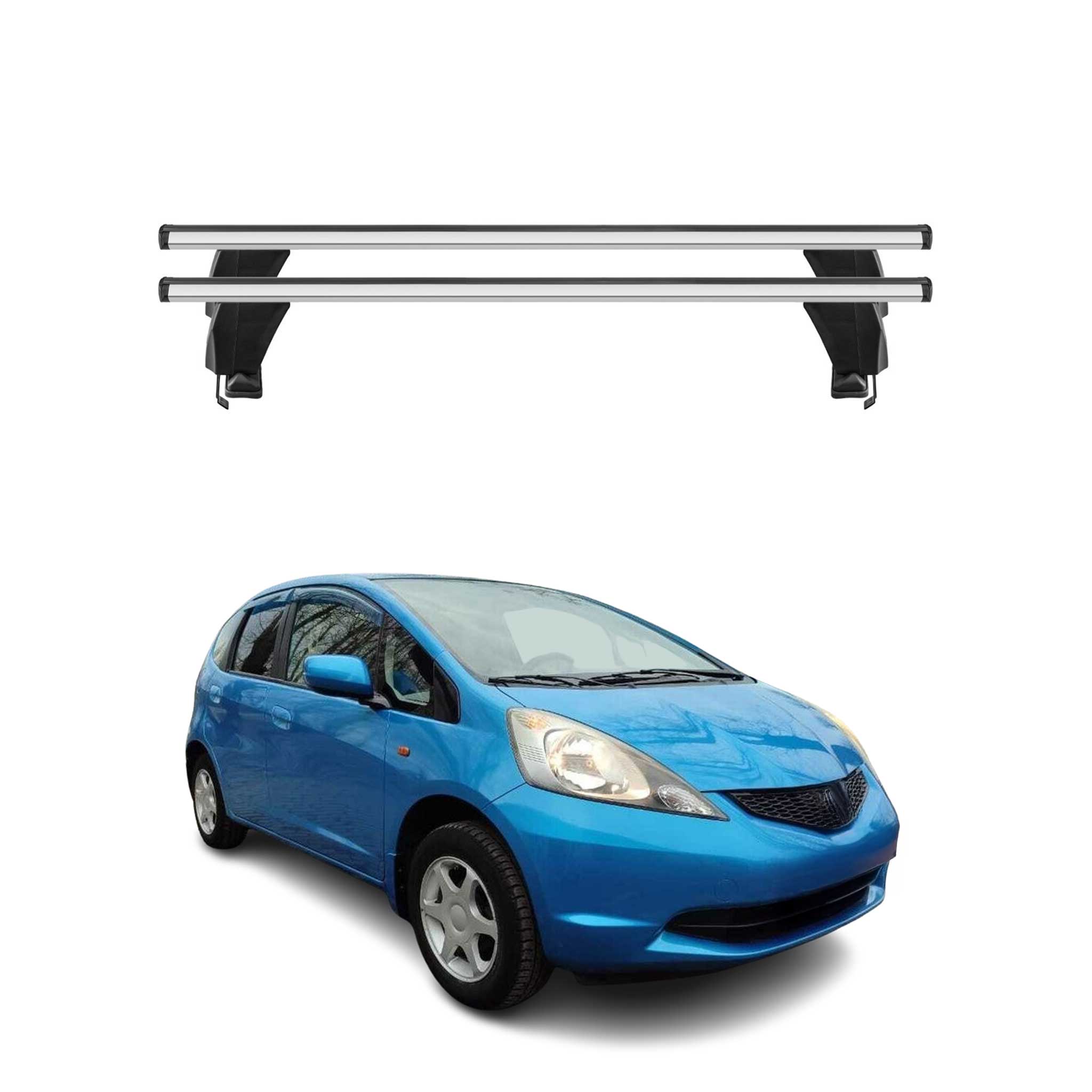 Menabo Dachträger Grundtäger für Honda Jazz 2007-2014 ABE Aluminium Silber 2tlg