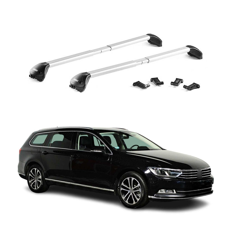 Dachträger Grundtäger für VW Passat Variant B8 2015-2025 100kg Alu Silber 2x ABE