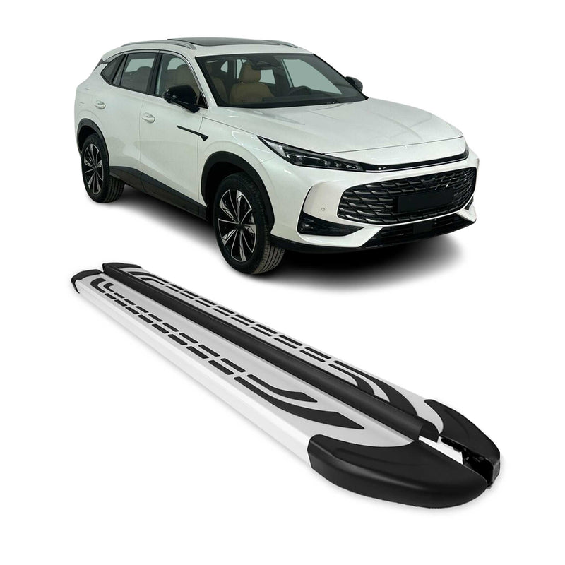 Trittbretter Seitenschweller Seitenbretter für MG HS II 2024-2025 Silber Alu