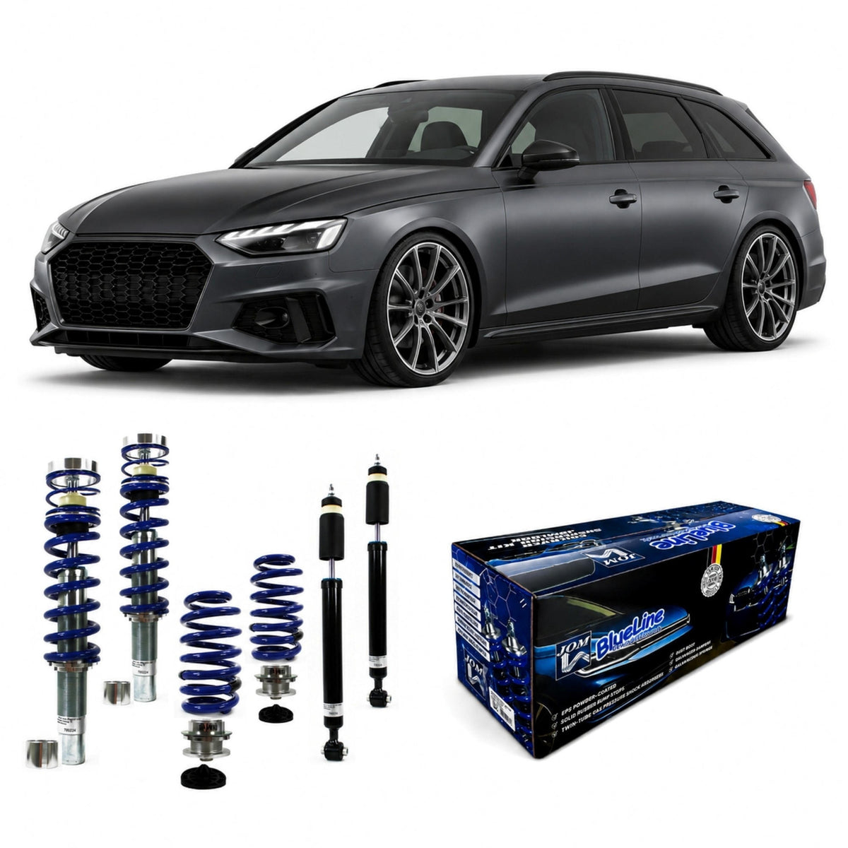 JOM BlueLine Gewindefahrwerk für Audi A4 B9 8W Avant Quattro Ø 48 (6/53) mm 2015-