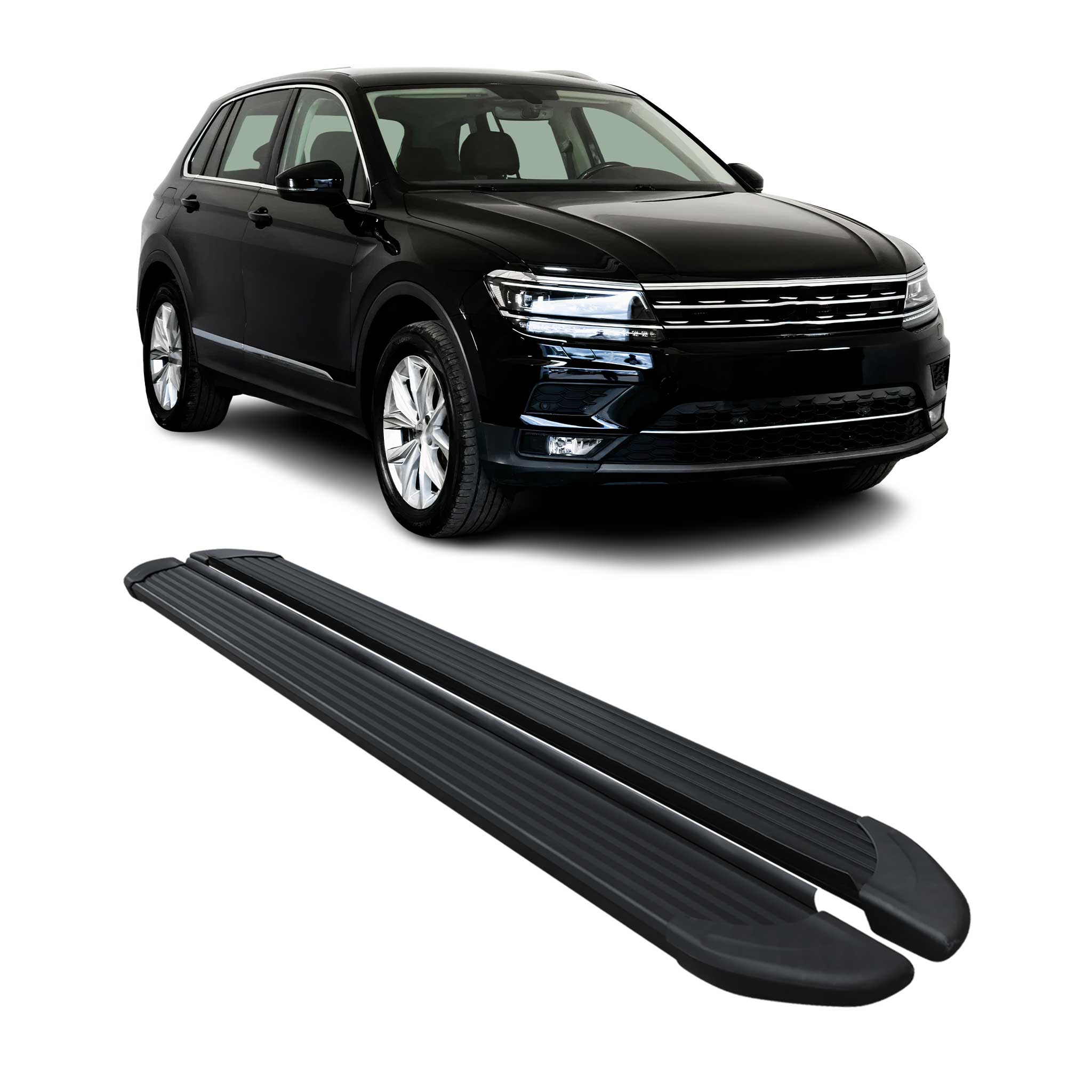 Schweller Trittbretter Schweller für VW Tiguan Allspace 2016-2023 Alu Schwarz