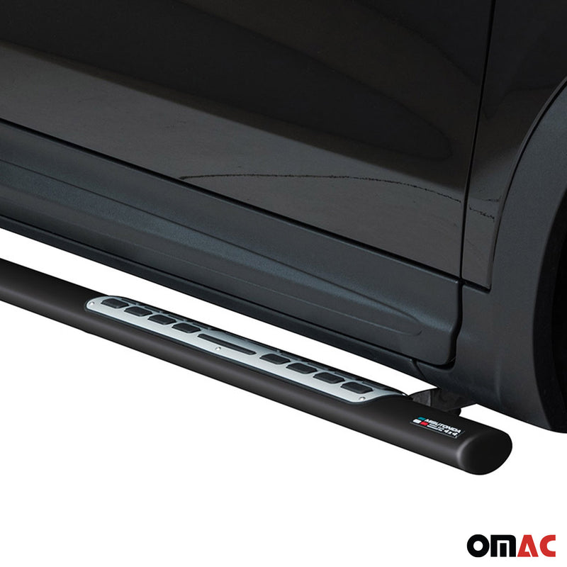 Edelstahl Seitenschweller Schwellerrohre für Fiat 500X 2014-2018 Schwarz