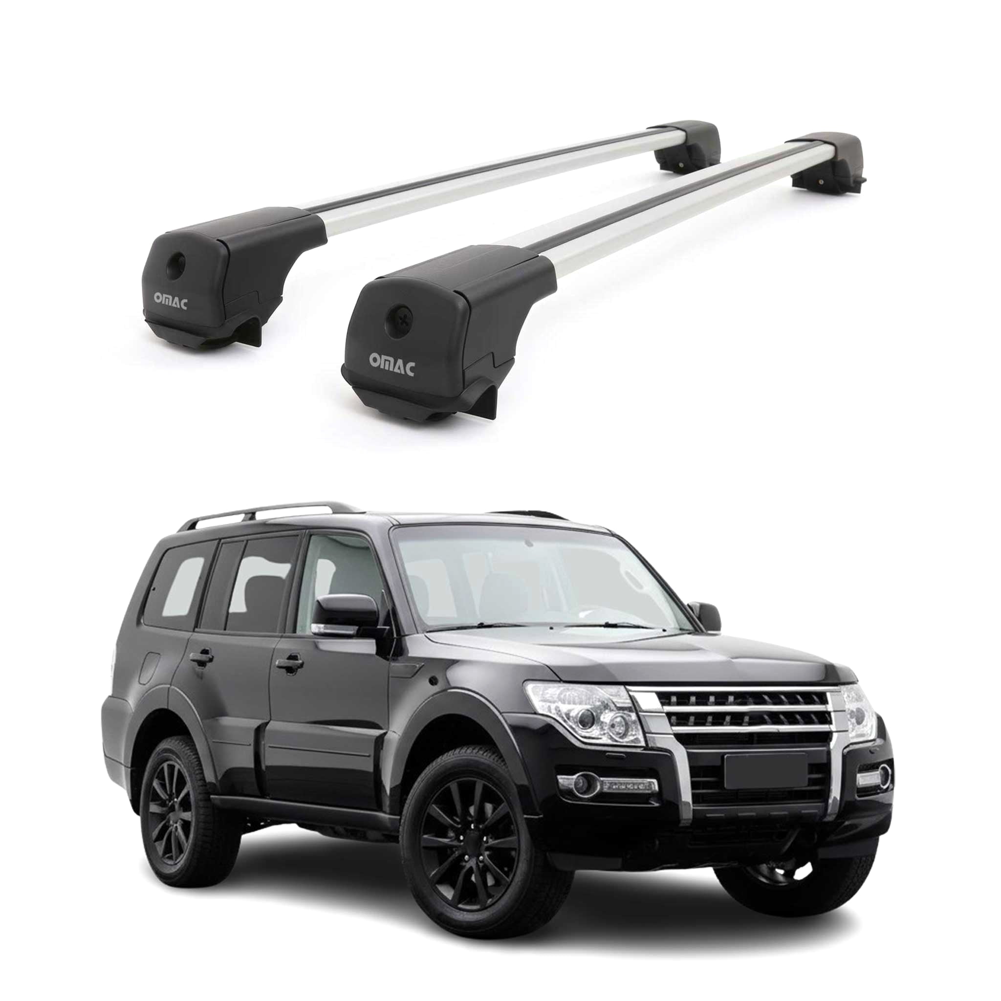 Dachträger Grundträger für Mitsubishi Pajero IV 2006-2021 Aluminium 75kg Grau 2x