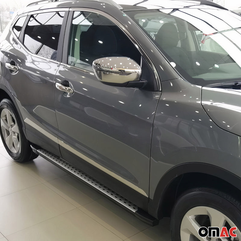 Spiegelkappen Spiegelabdeckung für Nissan Qashqai J11 2014-2021 Chrom ABS Silber