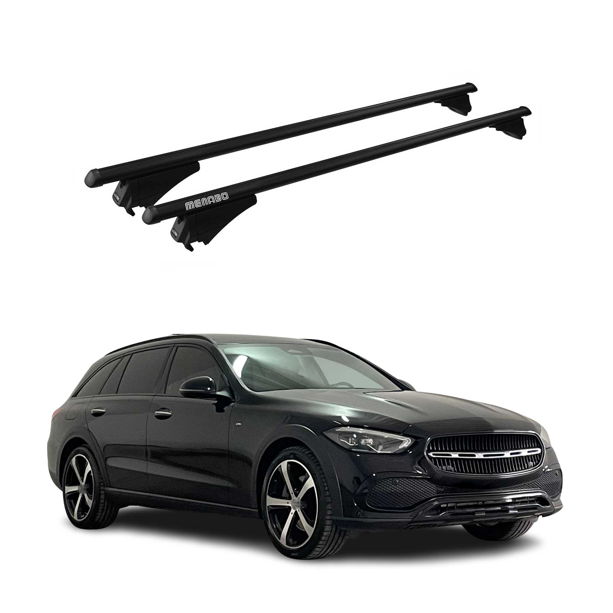 Menabo Dachträger für Mercedes C Klasse S206 T-Model 2021-2026 75kg Alu Schwarz