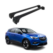 Dachträger Grundtäger für Opel Grandland X 2017-2024 75kg Aluminium Schwarz 2tlg