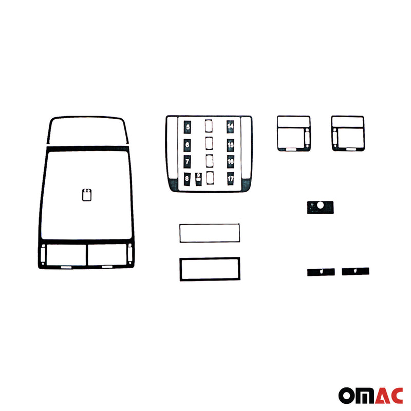 Innenraum Dekor Cockpit für Seat Alhambra 1995-2004 Wurzelholz Optik 25tlg