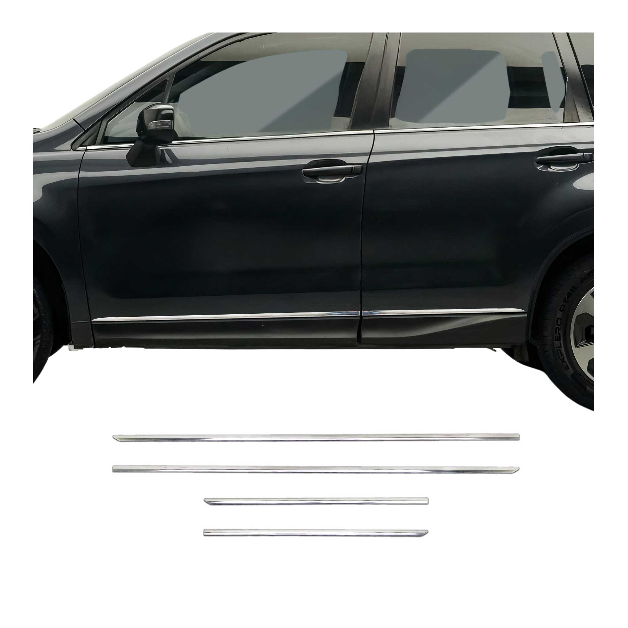 Seitentürleiste Türschutzleiste für Subaru Forester IV 2013-2018 Chrom Edelstahl