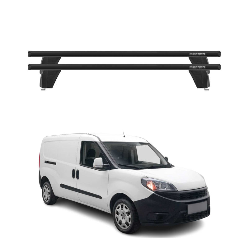 Menabo Dachträger Grundtäger für Fiat Doblo Maxi 2015-2024 75kg Alu Schwarz 2x