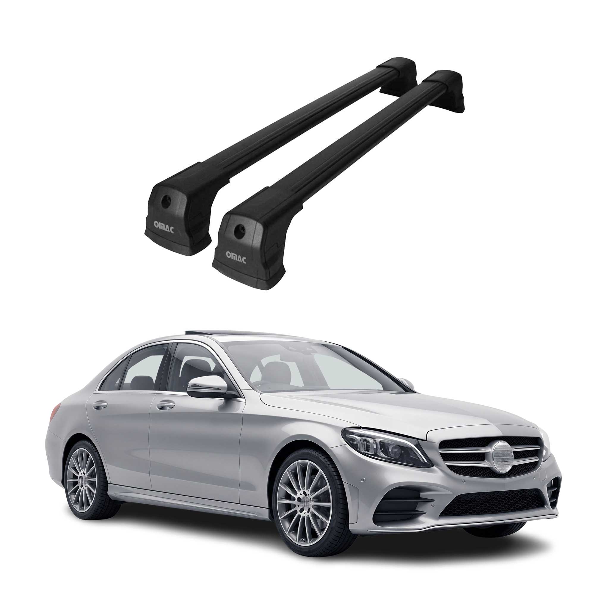 Dachträger Grundtäger für Mercedes E Klasse W213 2017-2020 Pre-FL Schwarz Alu 2x