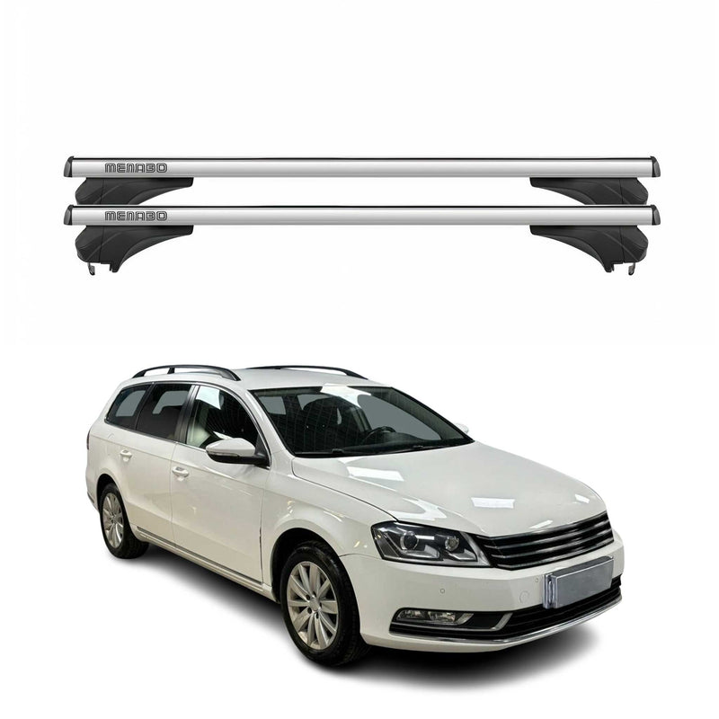 Menabo Dachträger für VW Passat B7 Variant / Alltrack 2011-2014 Alu Silber 2 tlg
