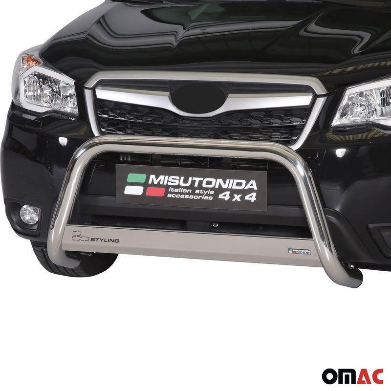 Frontbügel Frontschutzbügel für Subaru Forester 2013-2015 ø63mm Stahl Silber