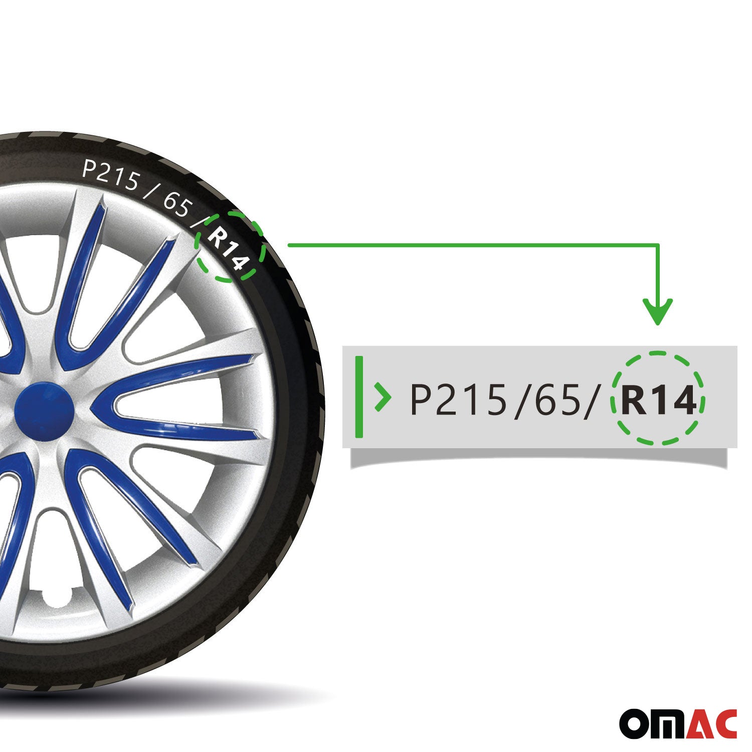 4x Radblenden Radkappen Radzierblenden für 14" Zoll Stahlfelgen Grau Dunkel Blau