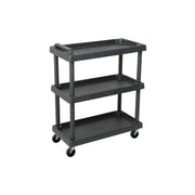 Rollwagen 3 Etagen Rollen Trolley Werkstattwagen Montagewagen Schwarz 40 kg