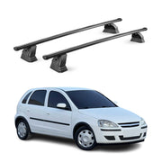 Stahl Dachträger für Opel Corsa C Schrägheck 2000-2006 TÜV 75 kg 2tlg Schwarz