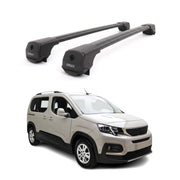 Dachträger Grundträger für Peugeot Rifter 2018-2026 Aluminium 75kg Schwarz 2tlg