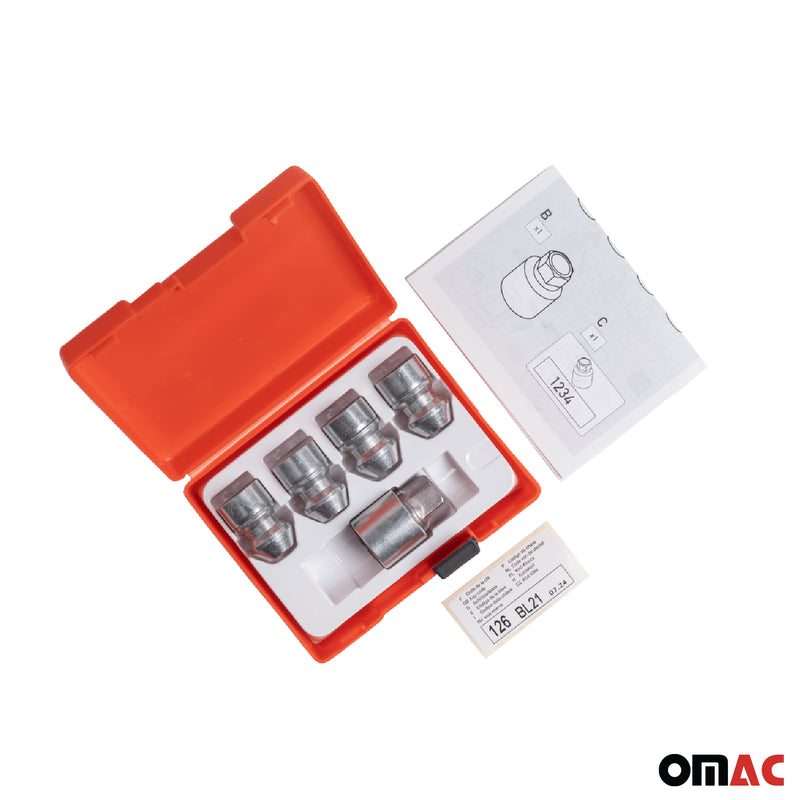 Radschloss Radschrauben Satz für Opel Antara 2006-2017 Silber 4tlg M12X1.5