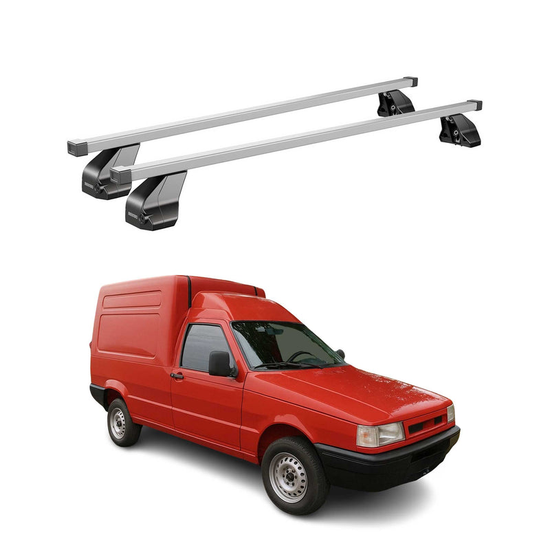 Menabo Dachträger Grundtäger für Fiat Fiorino 1987-2007 75kg Stahl Silber 2 tlg