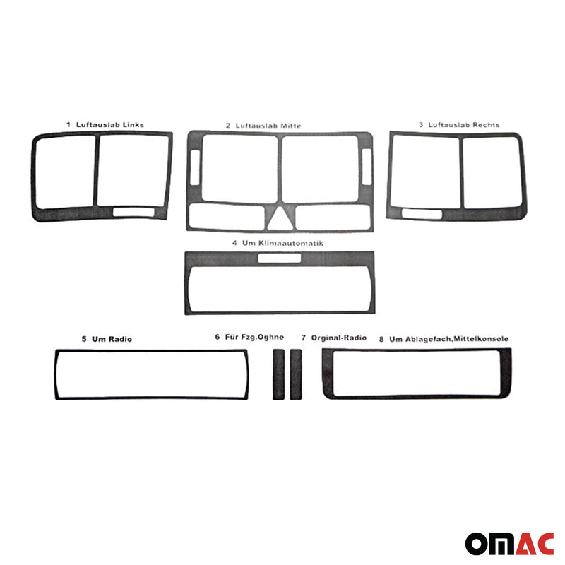 Innenraum Dekor Cockpit für Audi A2 8Z0 2000-2005 Aluminium Optik 8tlg