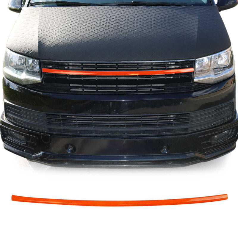Kühlergrill Leisten Grillleisten für VW T6 2015-2019 Edelstahl Orange ohne logo