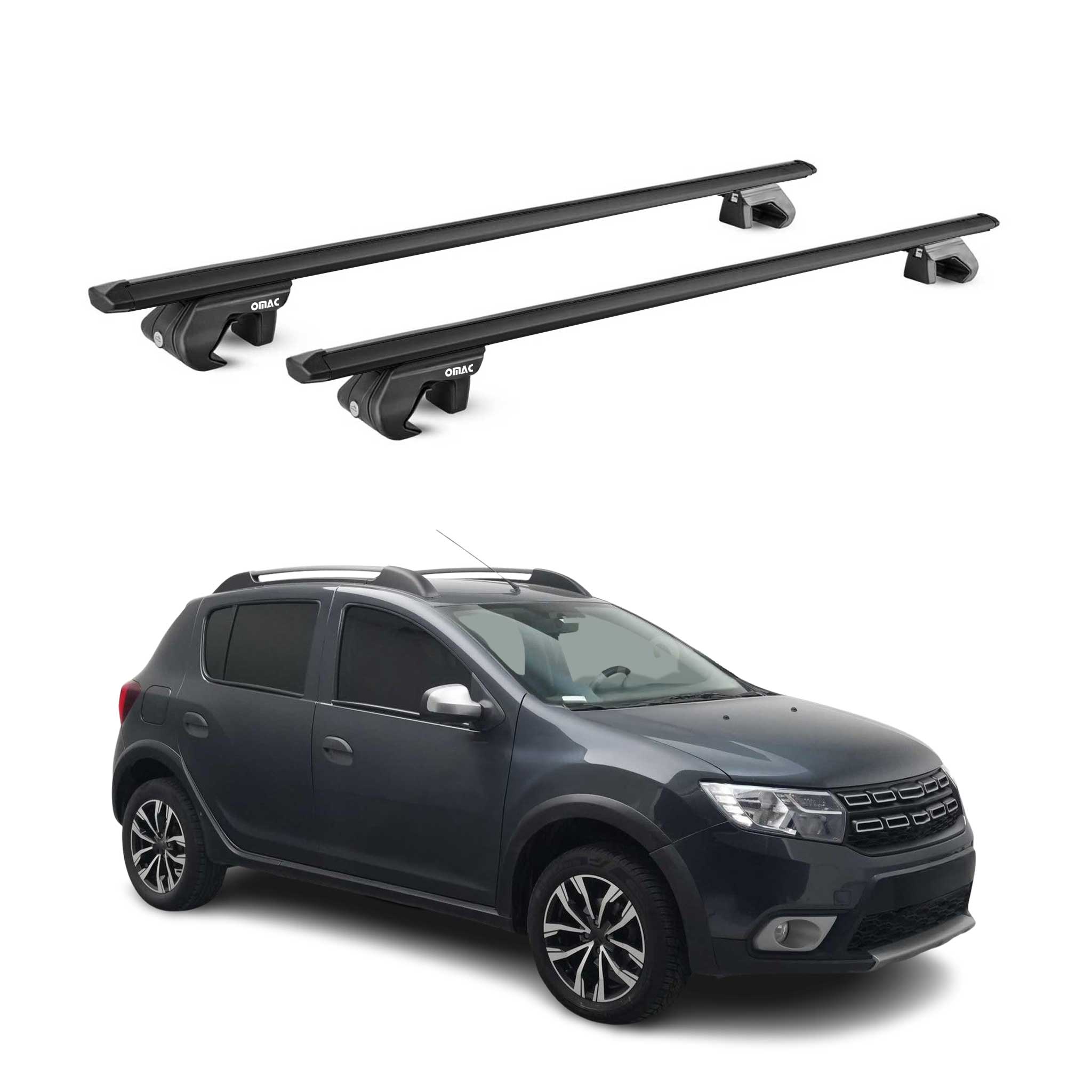 Dachträger Grundtäger für Dacia Sandero Stepway II 2013-2020 Alu Schwarz ABE