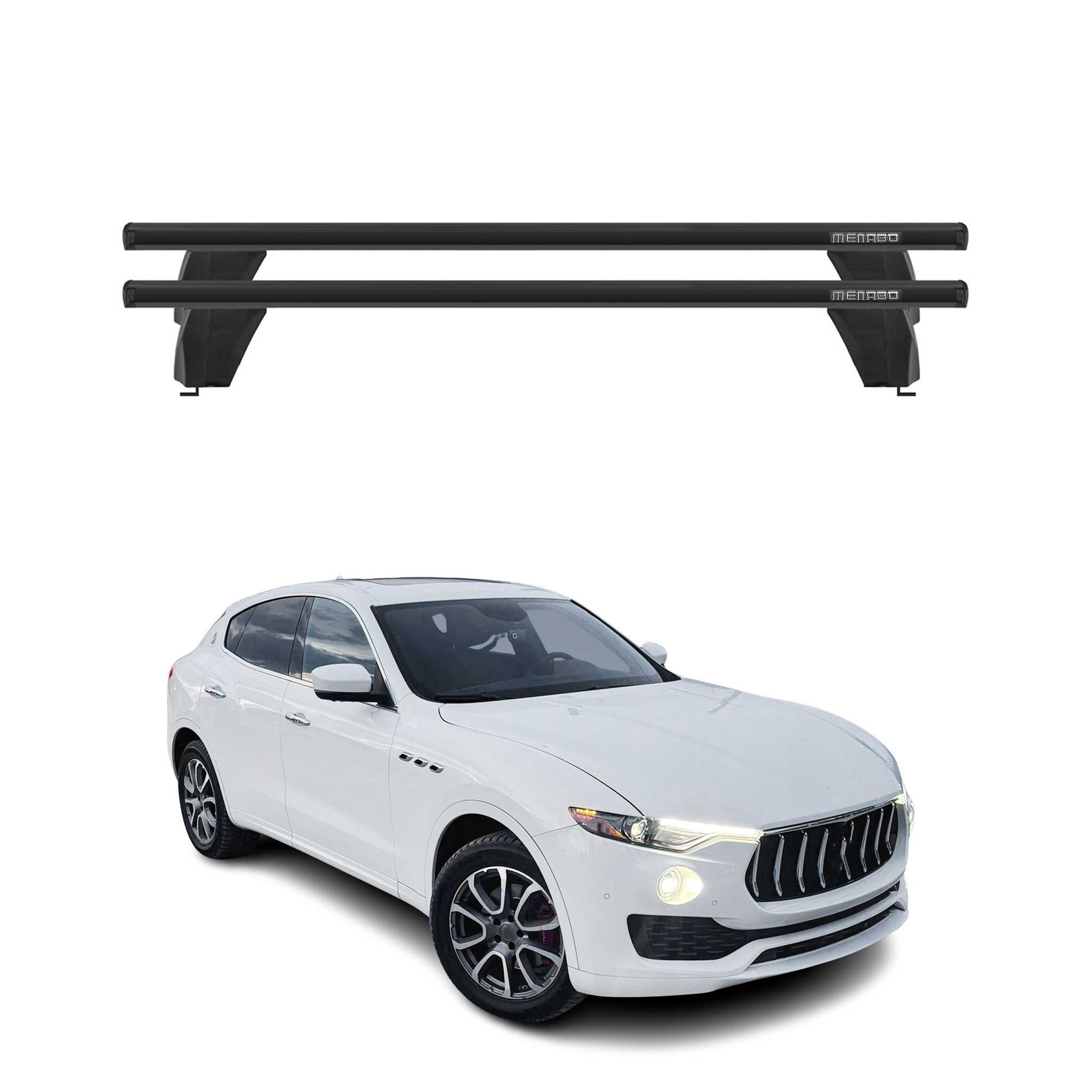 Menabo Dachträger Grundtäger für Maserati Levante 2017-2024 75kg Alu Schwarz 2x