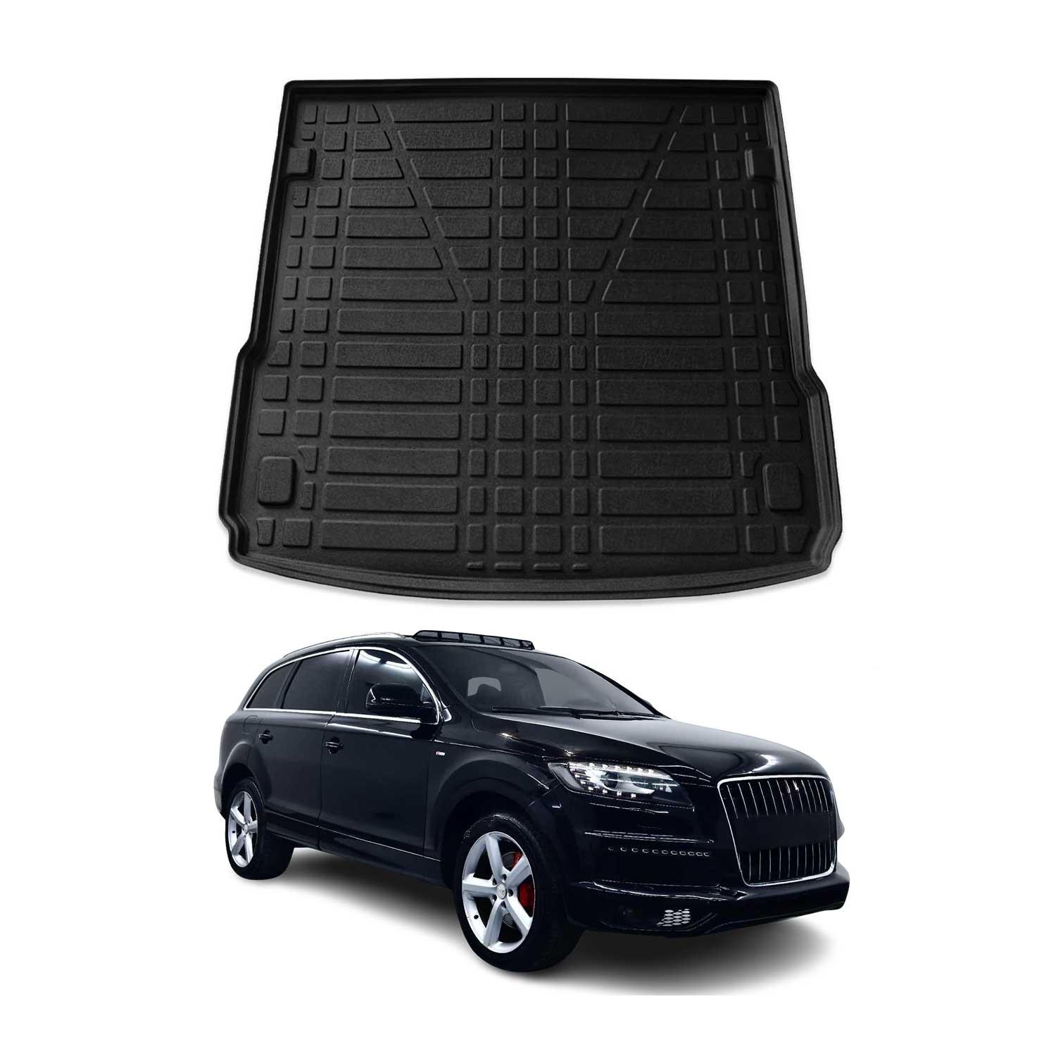 Kofferraumwanne Laderaumwanne für Audi Q7 4LB 2006-2015 Gummi TPE Schwarz