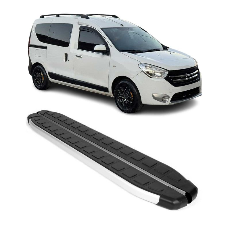 Seitenschweller Seitenbretter Trittbretter für Dacia Dokker 2012-21 Schwarz Alu