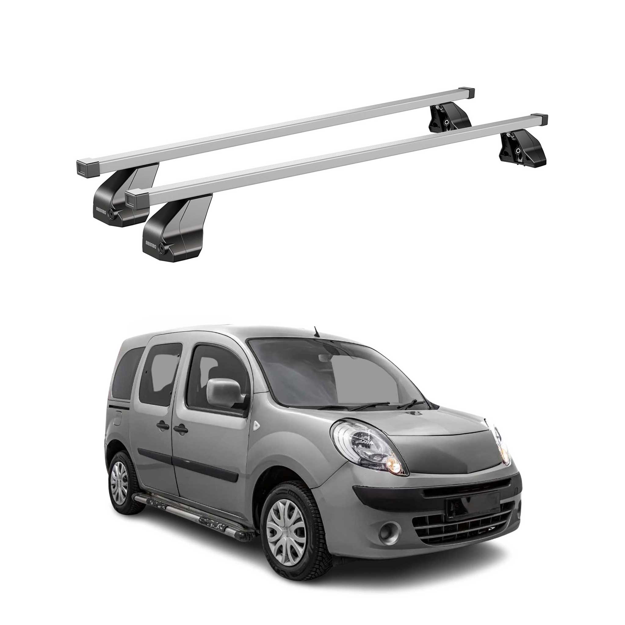 Menabo Dachträger für Renault Kangoo Express 2007-2026 75kg Stahl Silber 2x