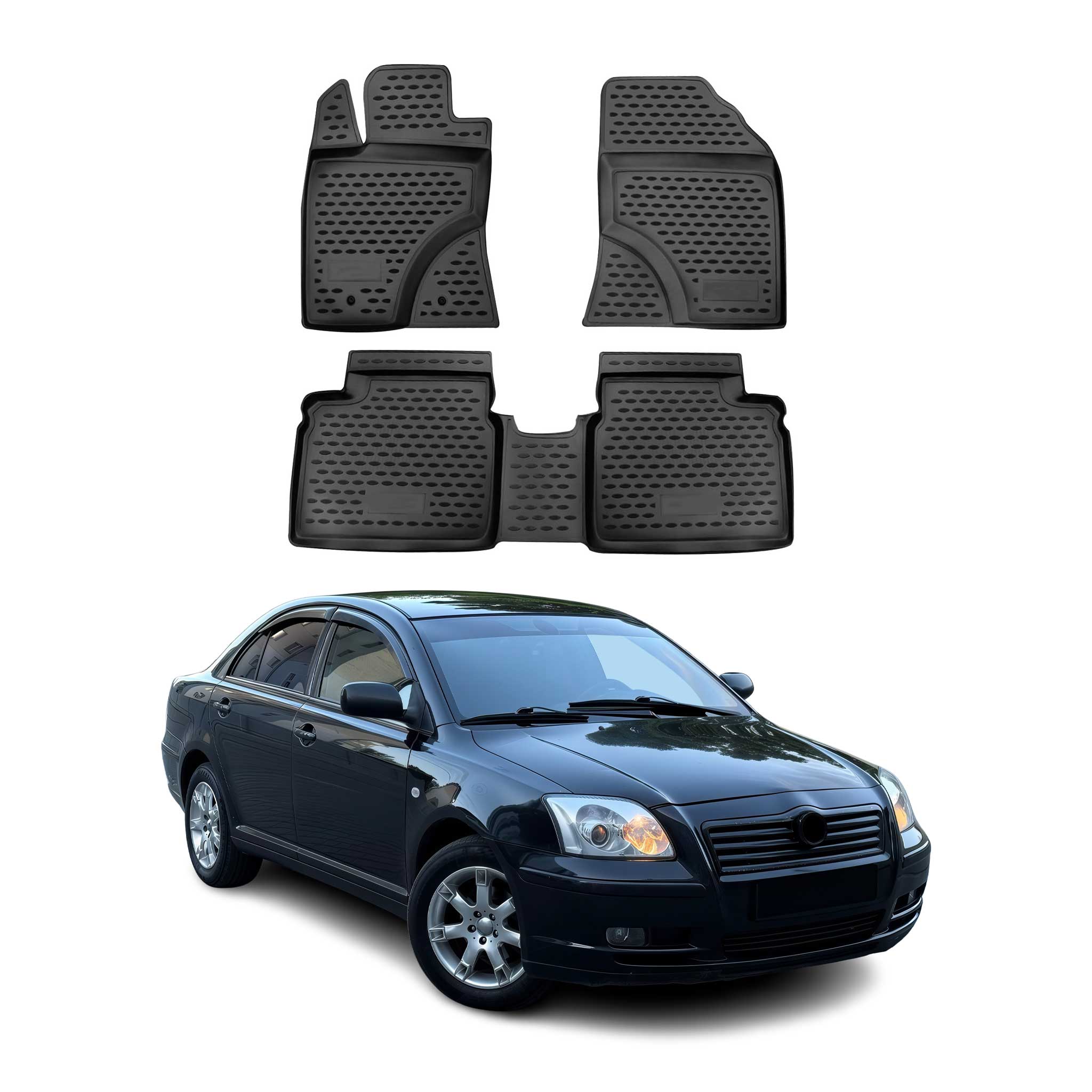 OMAC Gummimatten Fußmatten für Toyota Avensis 2008-2018 TPE Automatte Schwarz 4x