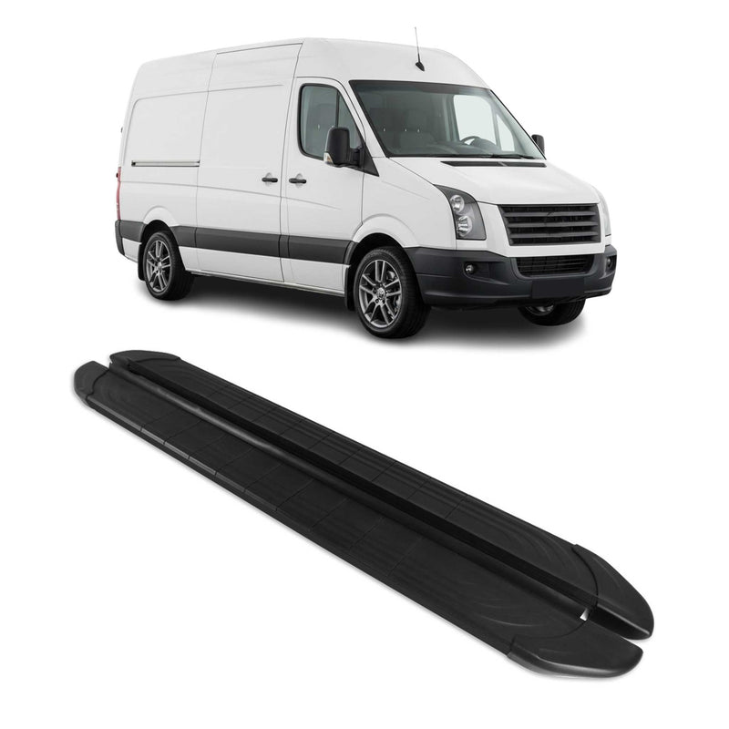 Trittbretter Seitenschweller für VW Crafter 2006-2017 L2 L3 Aluminium Schwarz 2x