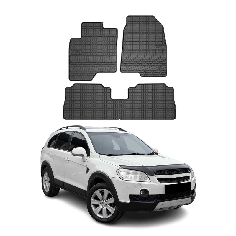 OMAC Gummi Fußmatten für Chevrolet Captiva 2006-2018 Automatten Gummi Schwarz 4x