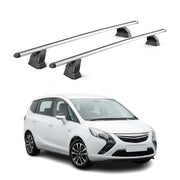 Alu Dachträger für Opel Zafira C Tourer 2011-2019 TÜV T-Nut 75 kg 2tlg Silber