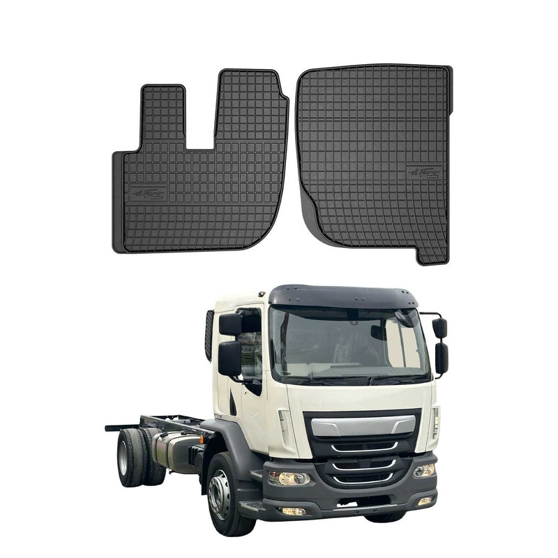 OMAC Gummi Fußmatten für DAF LF 45/55 2002-2025 Automatten Gummi Schwarz 2tlg