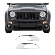 Scheinwerfer Leisten Scheinwerferblende für Jeep Renegade 2014-2024 Chrom ABS 2x