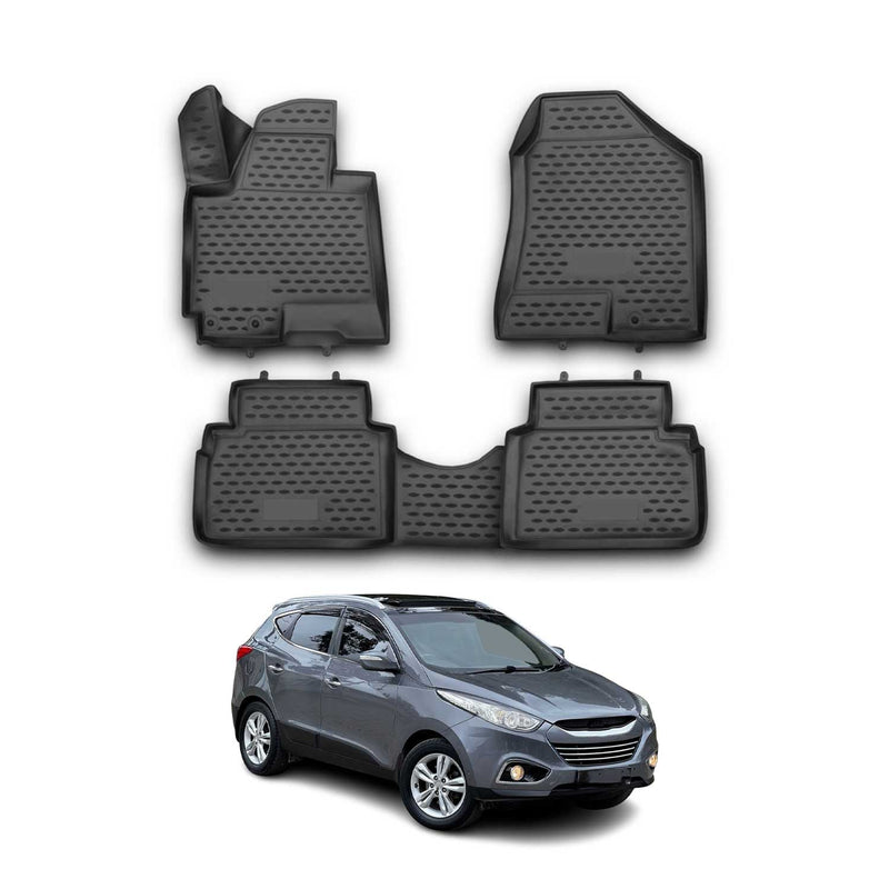 OMAC Gummimatten Fußmatten für Hyundai ix35 2009-2015 TPE Automatten Schwarz 4x