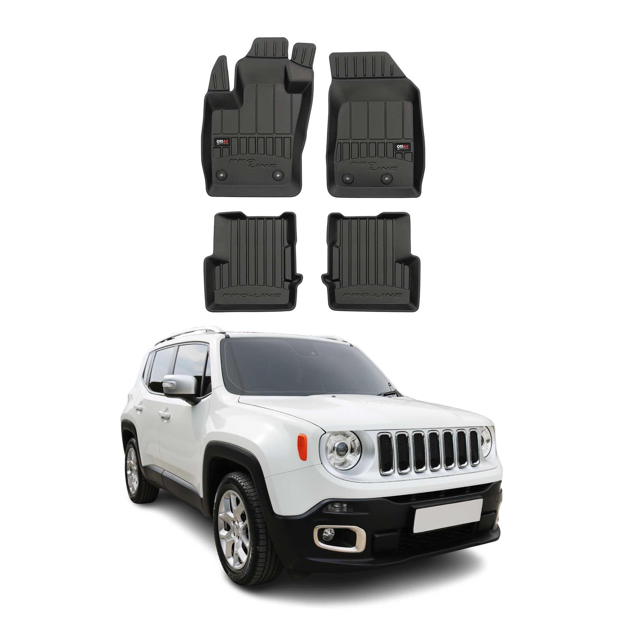 OMAC Gummi Fußmatten für Jeep Renegade 2014-2024 Premium TPE Automatten 4tlg